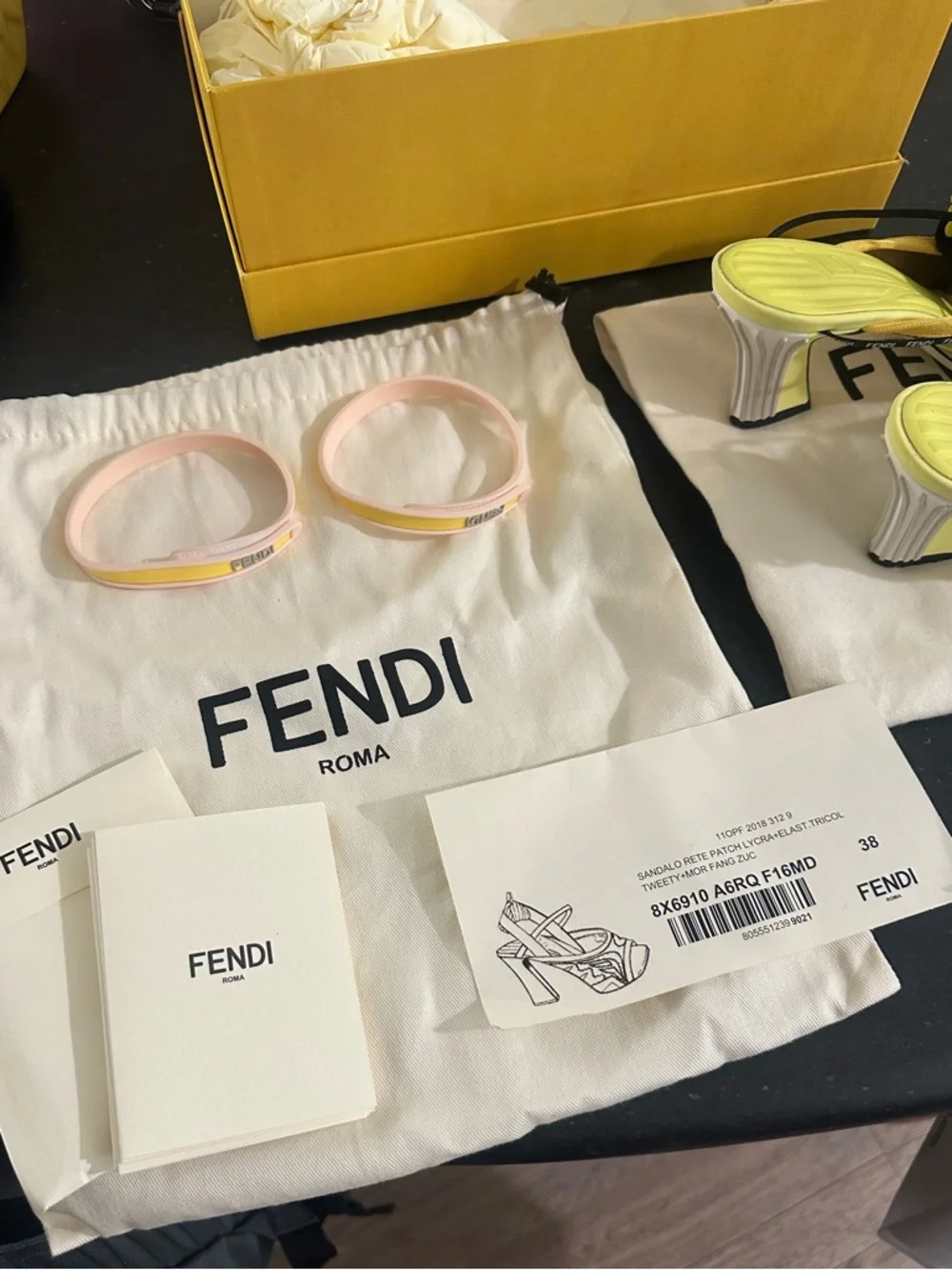 Fendi FFreedom Neoprene Slingback Sandals - Picture 5 of 8